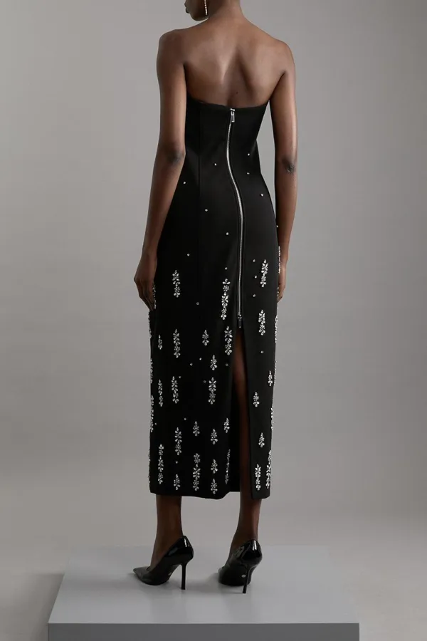 Crystal Embellished Bandeau Midaxi Dress