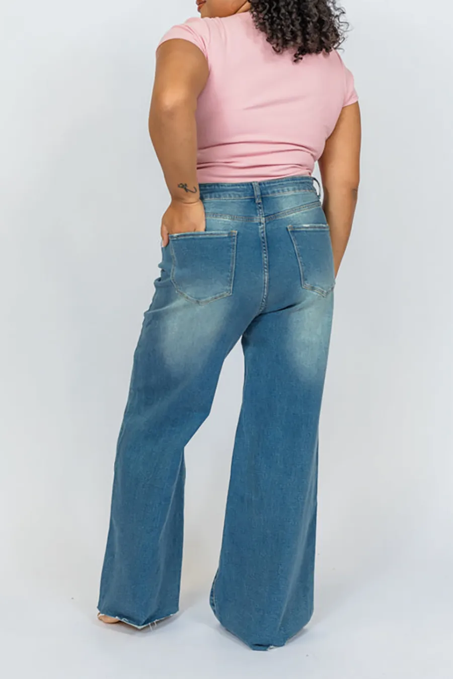 Medium Wash Wide Leg Jeans