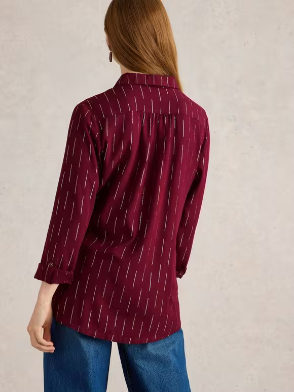 Long Sleeve Metallic Shirt