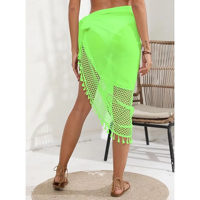 Women's Swimwear Bikini Bottom Beach Bottom Normal Swimsuit 2 Piece Tassel Plain Black White Pink Blue Green Bathing Suits Sexy Beach Wear Holiday