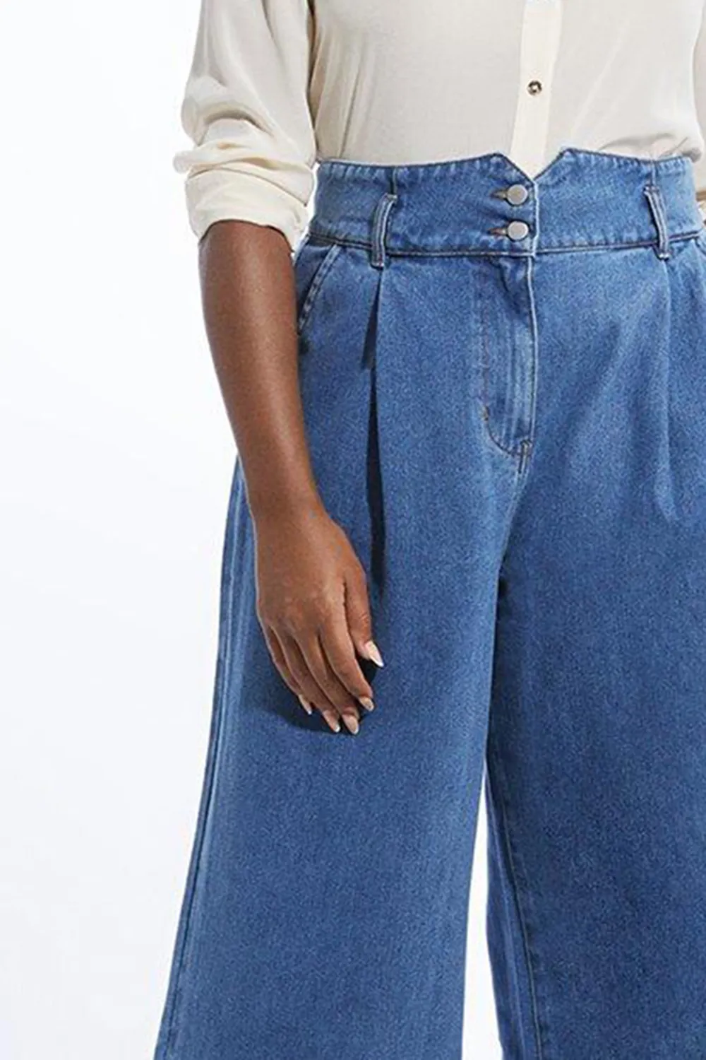 Denim Wide Leg Trousers