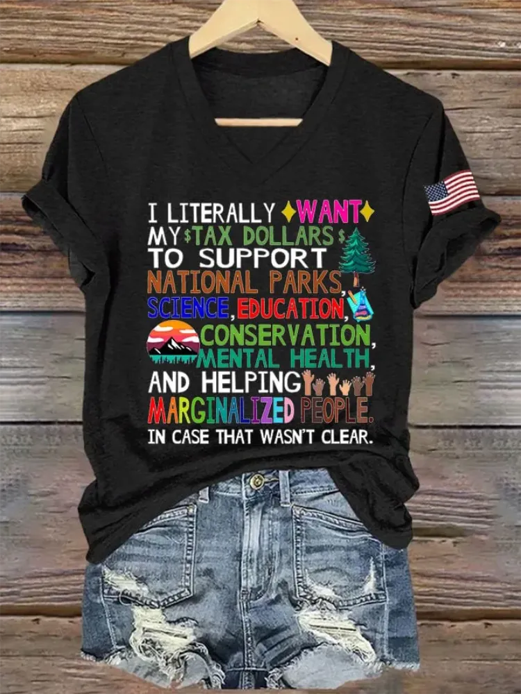 Women'S Support Our National Parks Printed T-Shirt