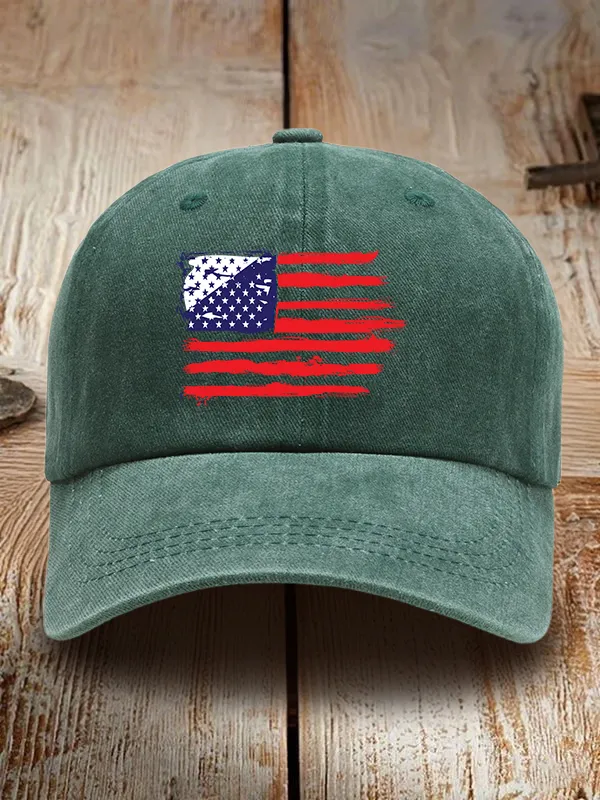 Independence Day Print Washed Baseball Cap