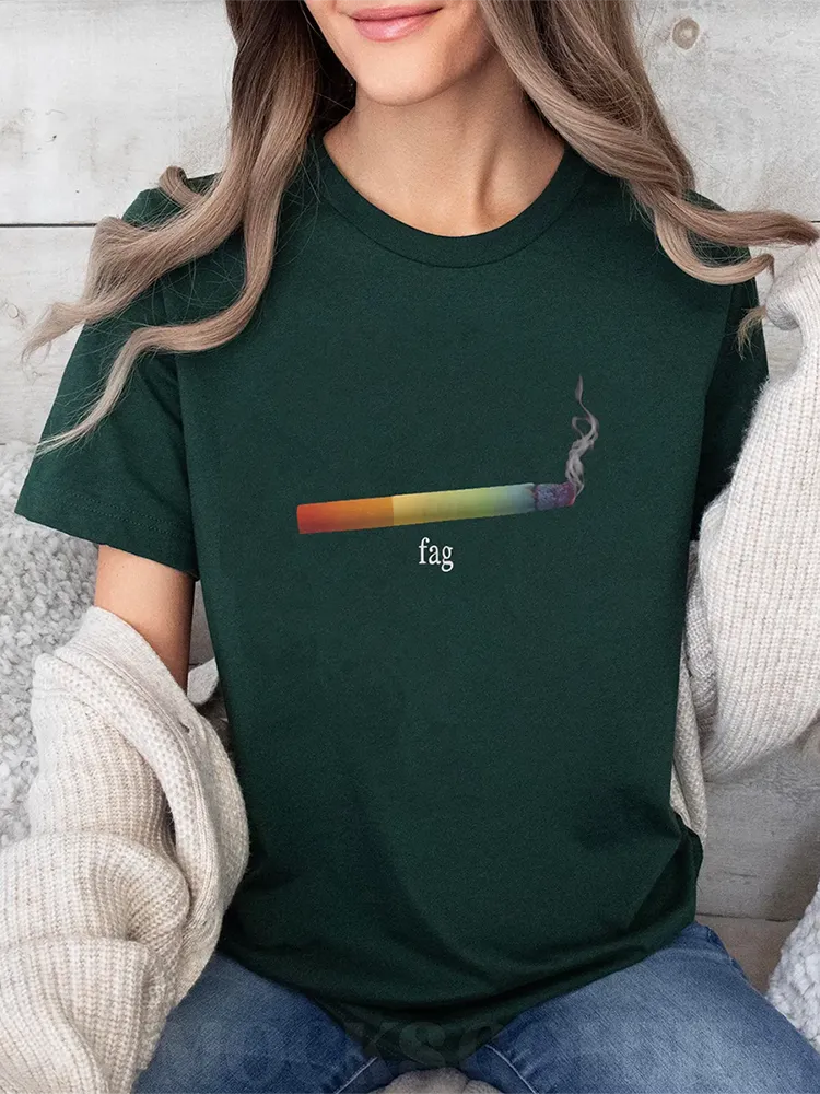 Women'S Fag Short Sleeve Round-Neck T-Shirt