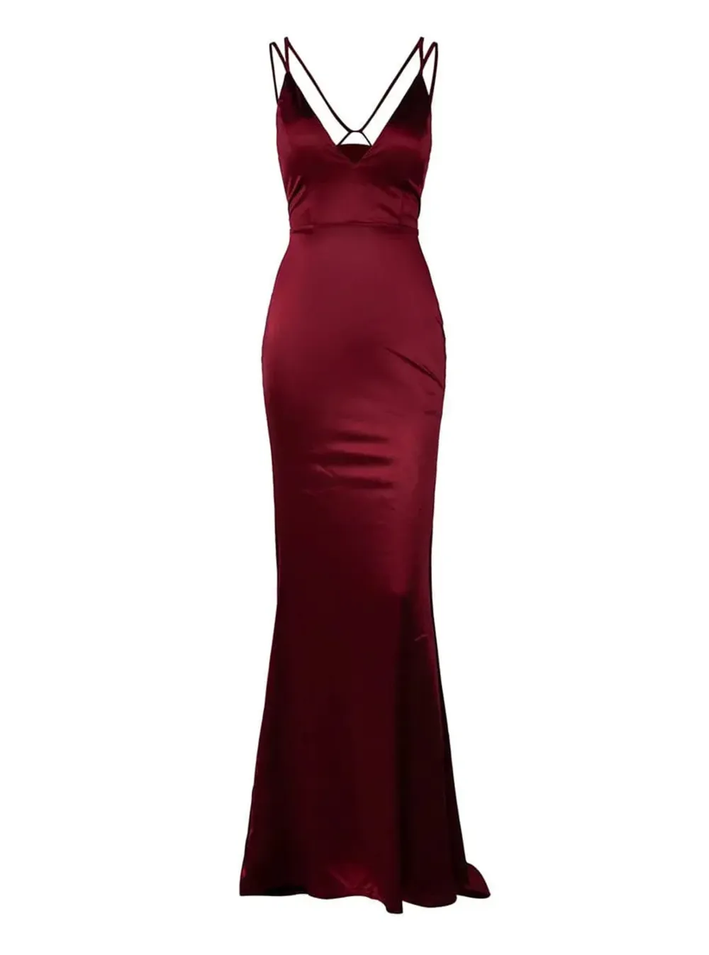 Lace Up Mermaid Satin Dress