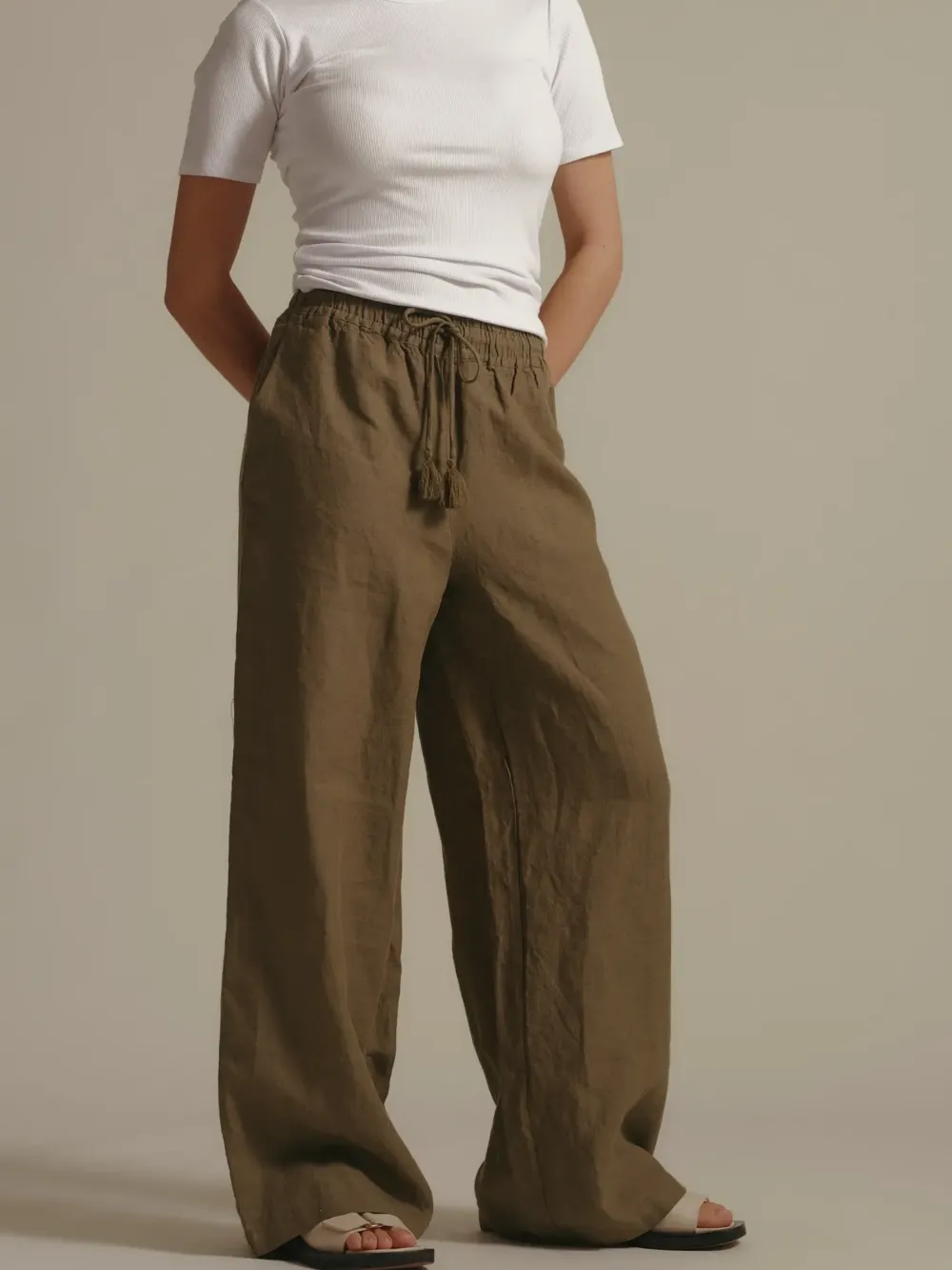 Elementary Wide Leg Linen Pant