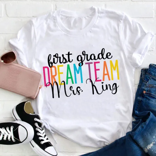Rainbow Colors Text Print T-Shirt