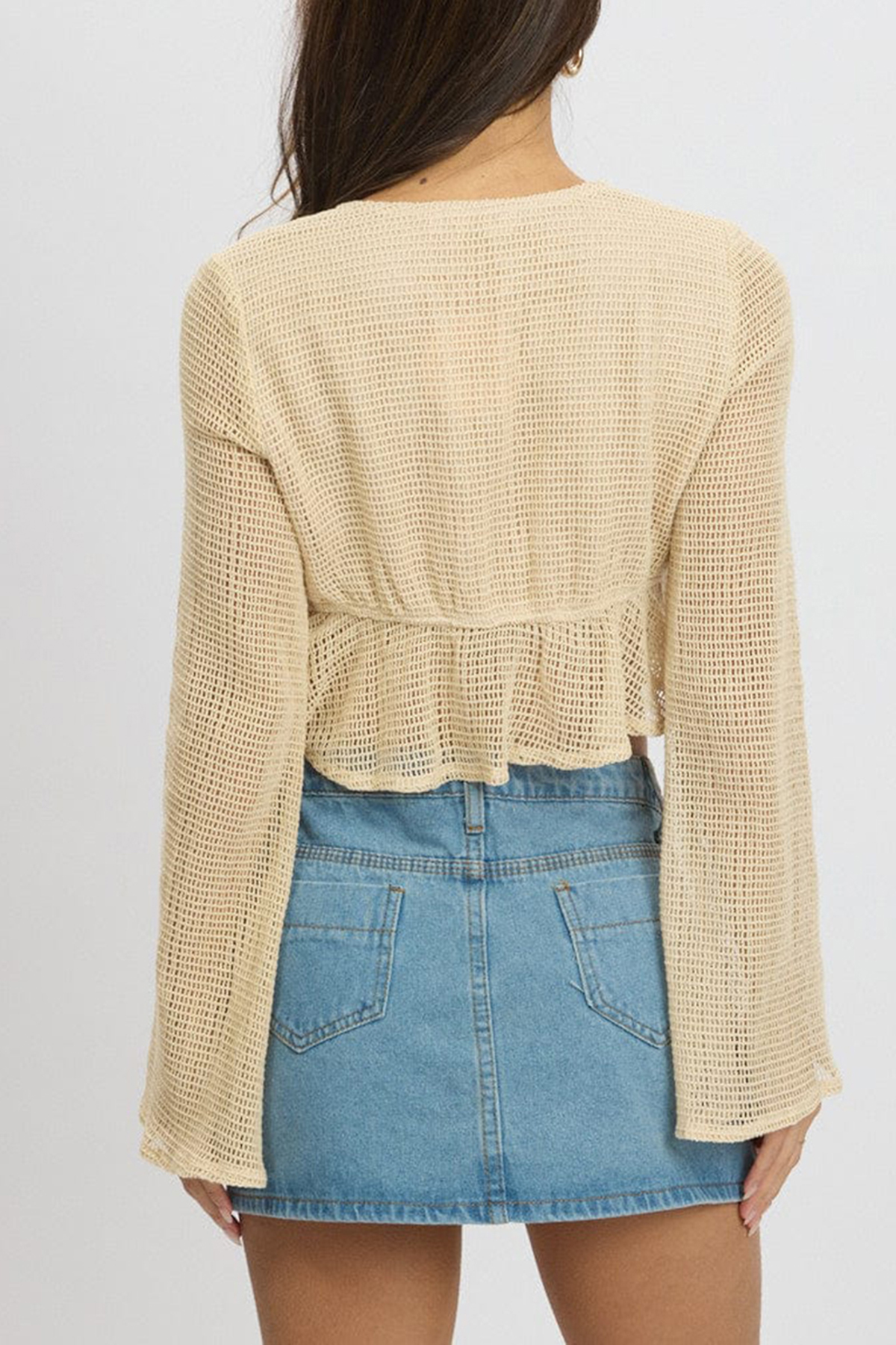 Beige Tie Up Top