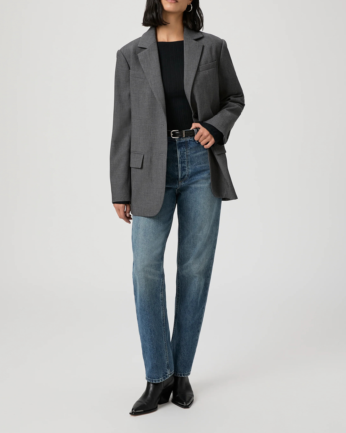Gray Versatile Oversized Blazer