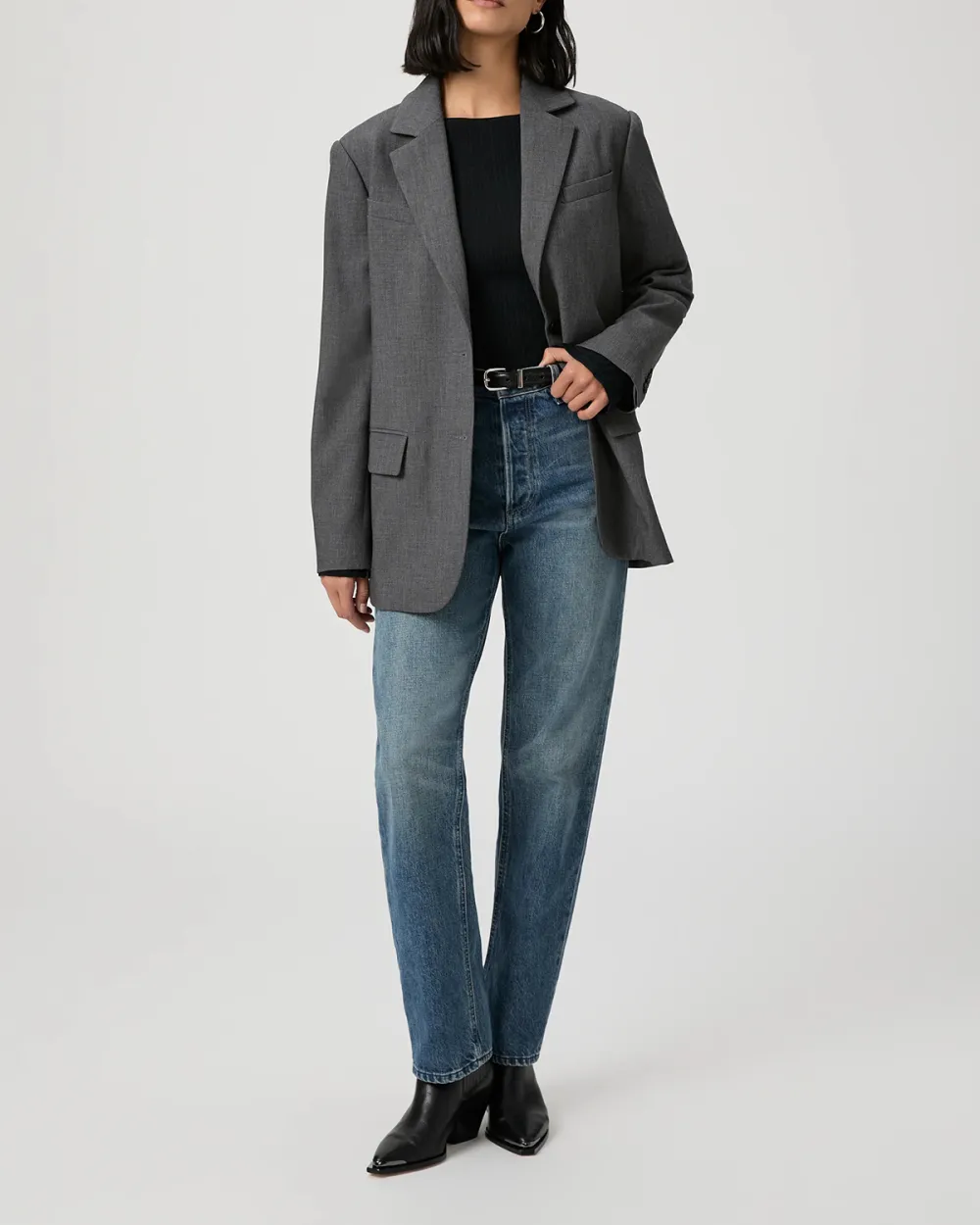 Gray Versatile Oversized Blazer