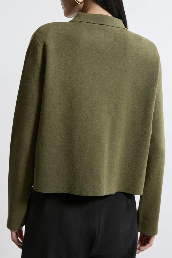 Viscose Blend Full Milano Knit Clean Jacket