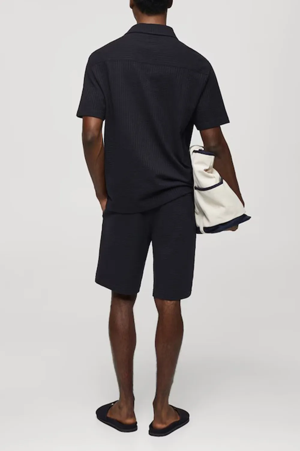 Seersucker Cotton Polo Shirt
