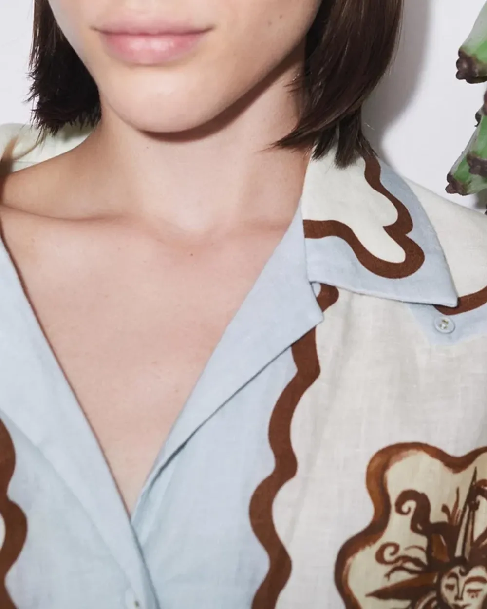 Button Print Mini Dress
