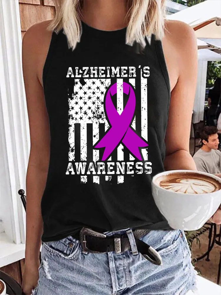 Women'S Sleeveless Vest With Alzheimer'S Awareness