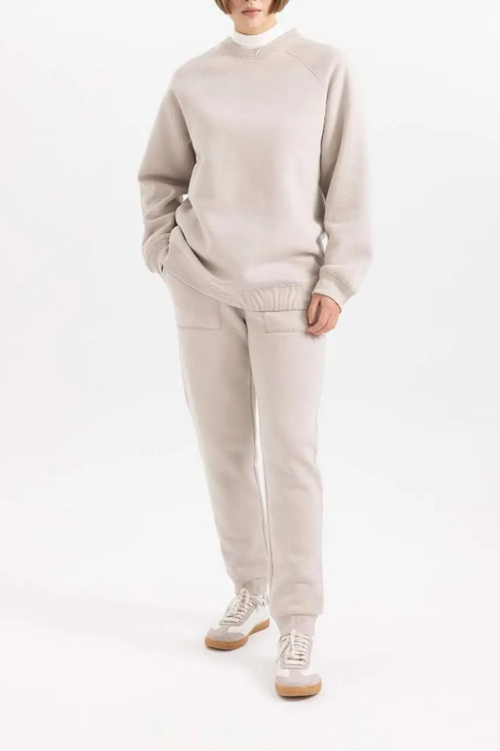 High-waisted Plain Long Pants