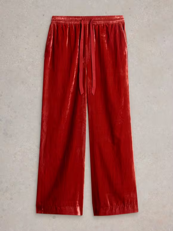 Wide Leg Velvet Trouser