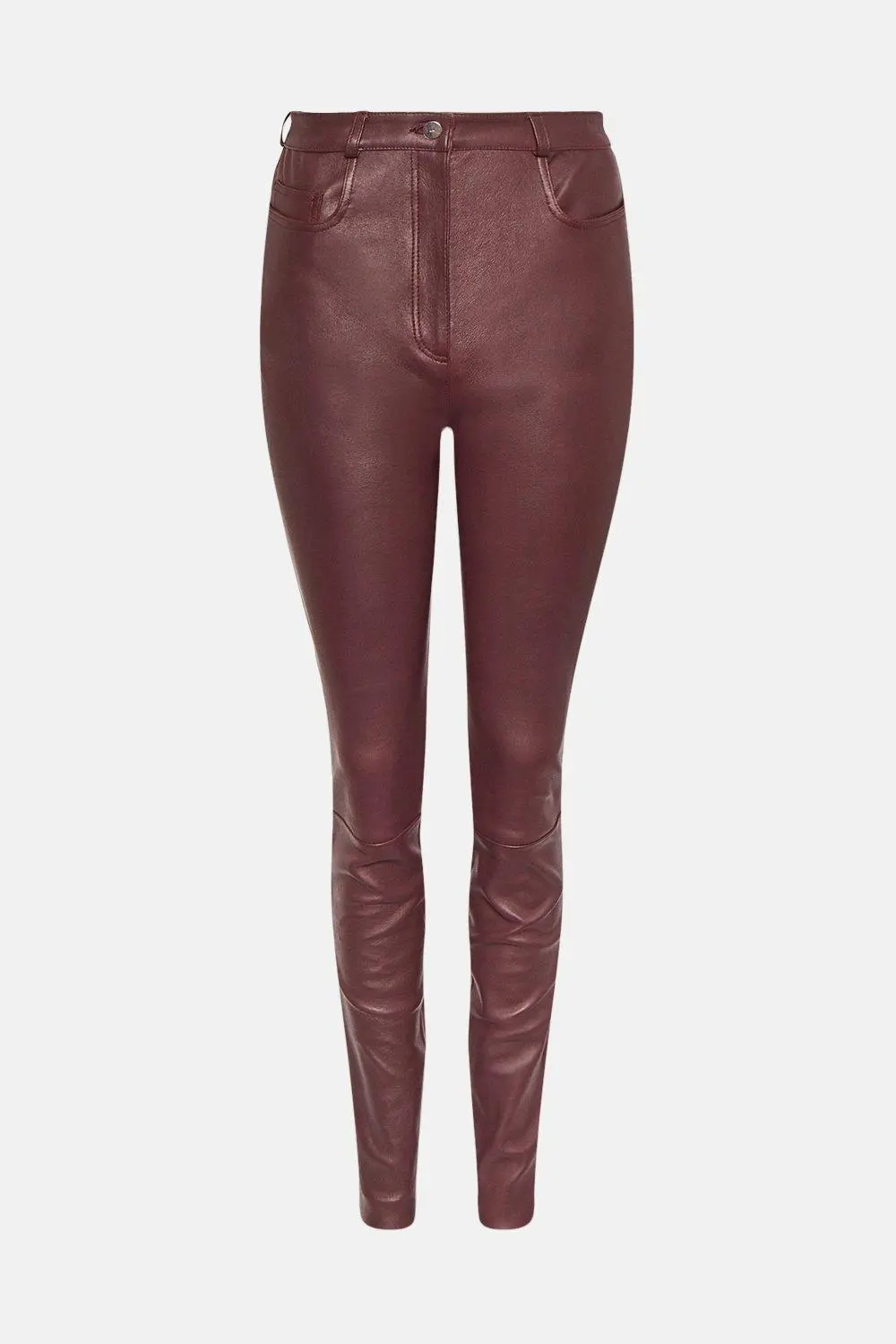 Regular Stretch Leather Five Pocket Trouser