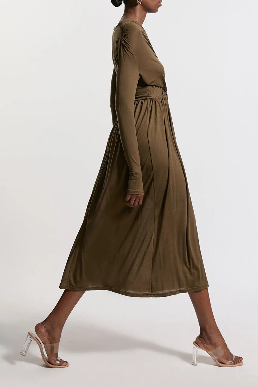 Premium Tencel Jersey Wrap Detail Dress