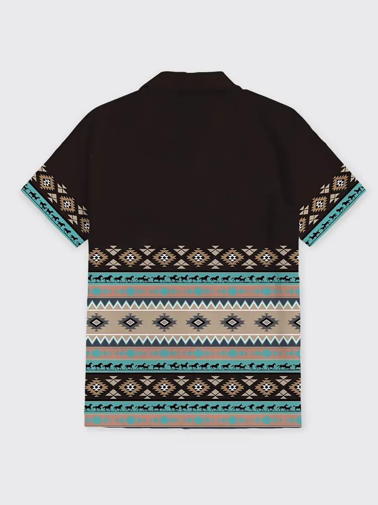 Aztec Pattern Design Button Up Shirt