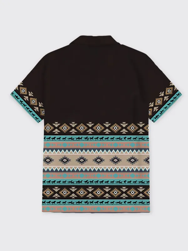 Aztec Pattern Design Button Up Shirt
