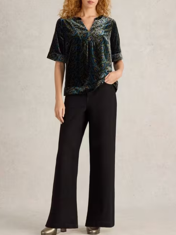 Ash Printed Velvet Top
