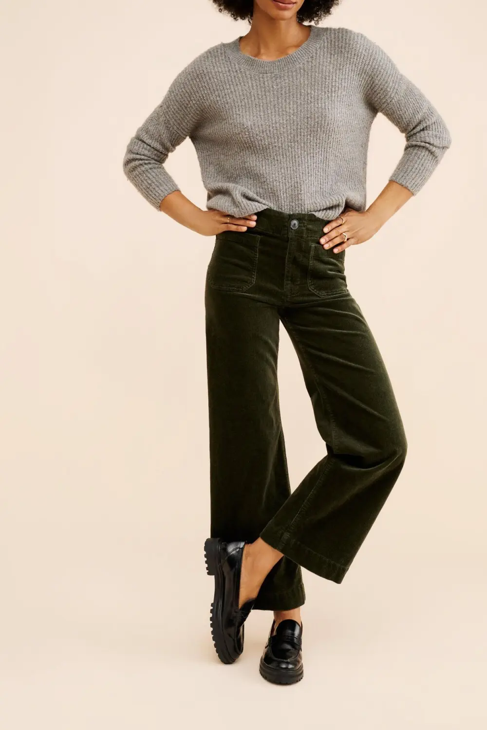 Corduroy Wide-Leg Pants