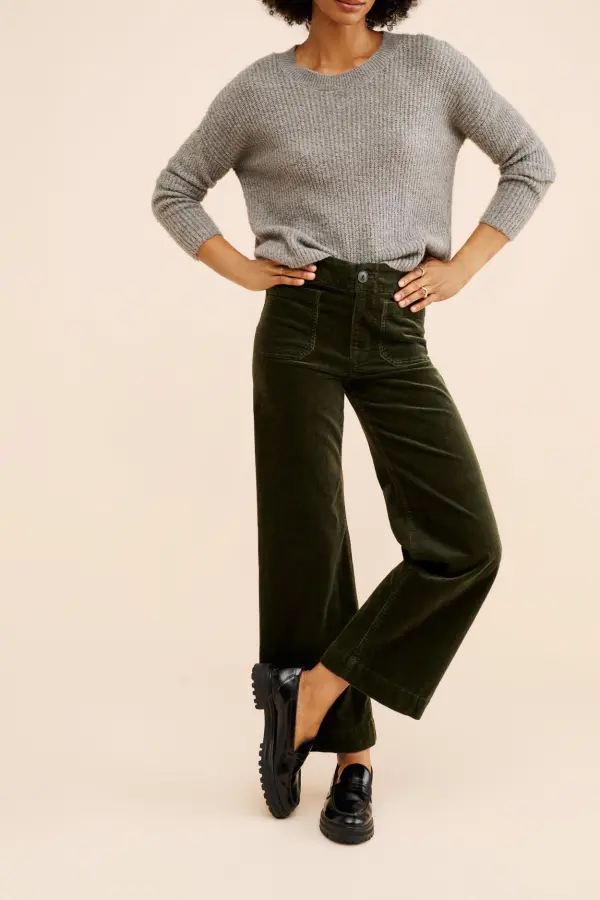 Corduroy Wide-Leg Pants