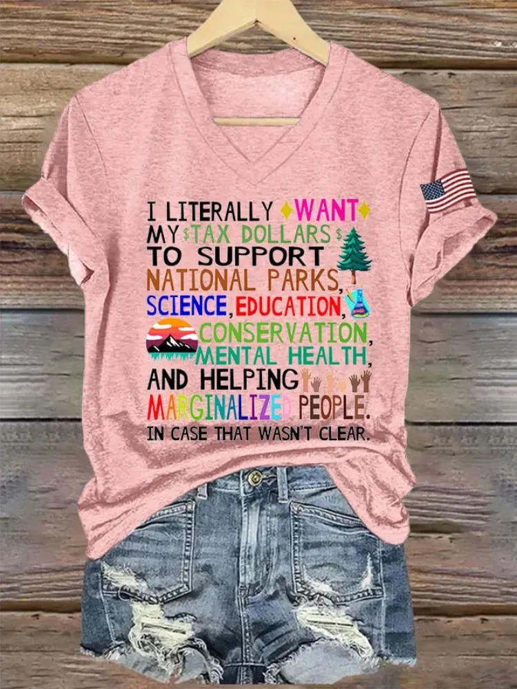 Women'S Support Our National Parks Printed T-Shirt