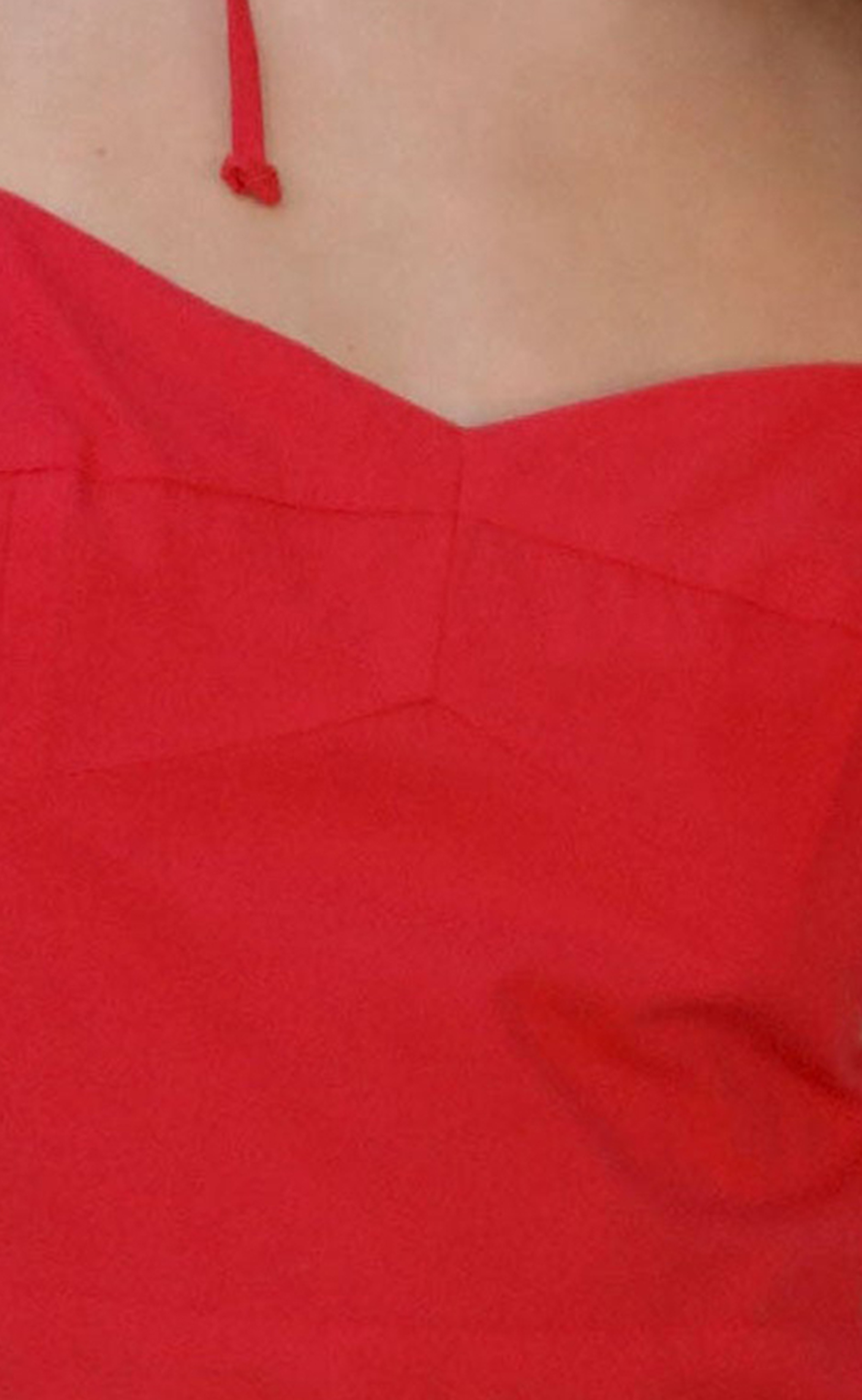 Red Spaghetti Strap Ruffled Mini Dress