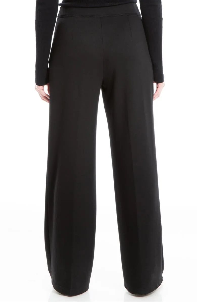 Ponte Wide Leg Soft Pleat Pants