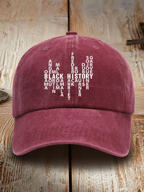 Black History Washed Baseball Cap