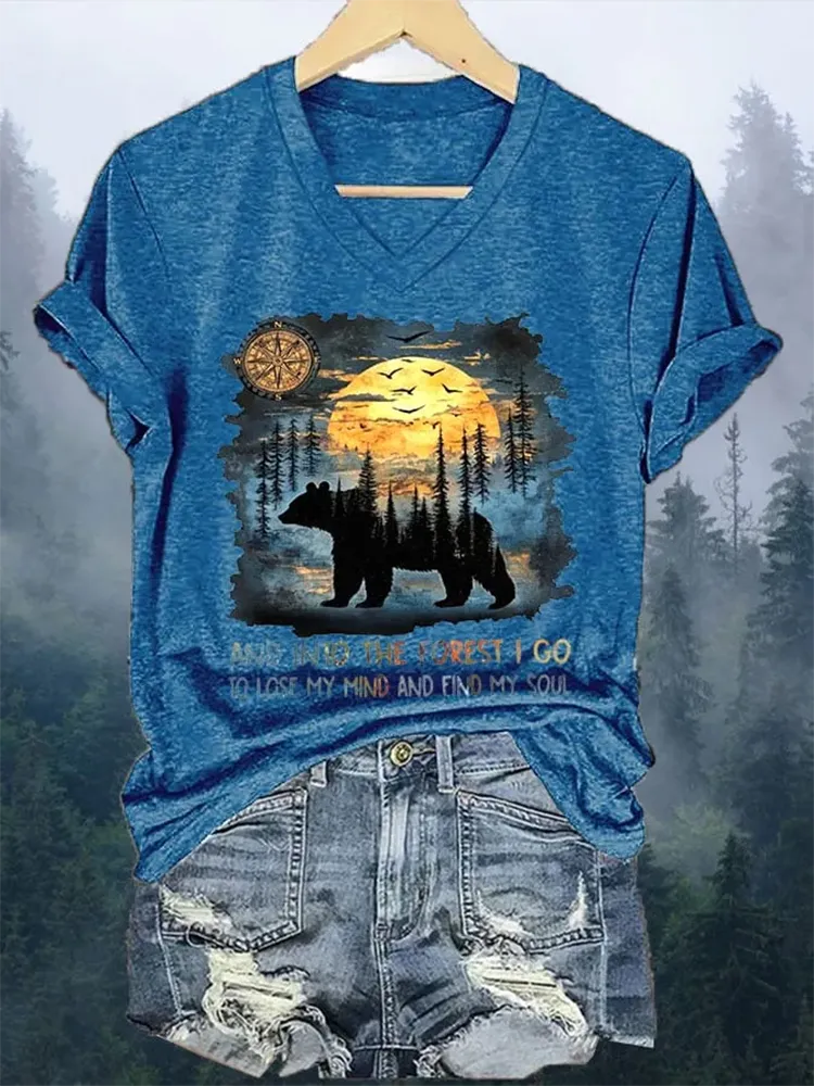 Women'S National Parks Print V-Neck T-Shirt