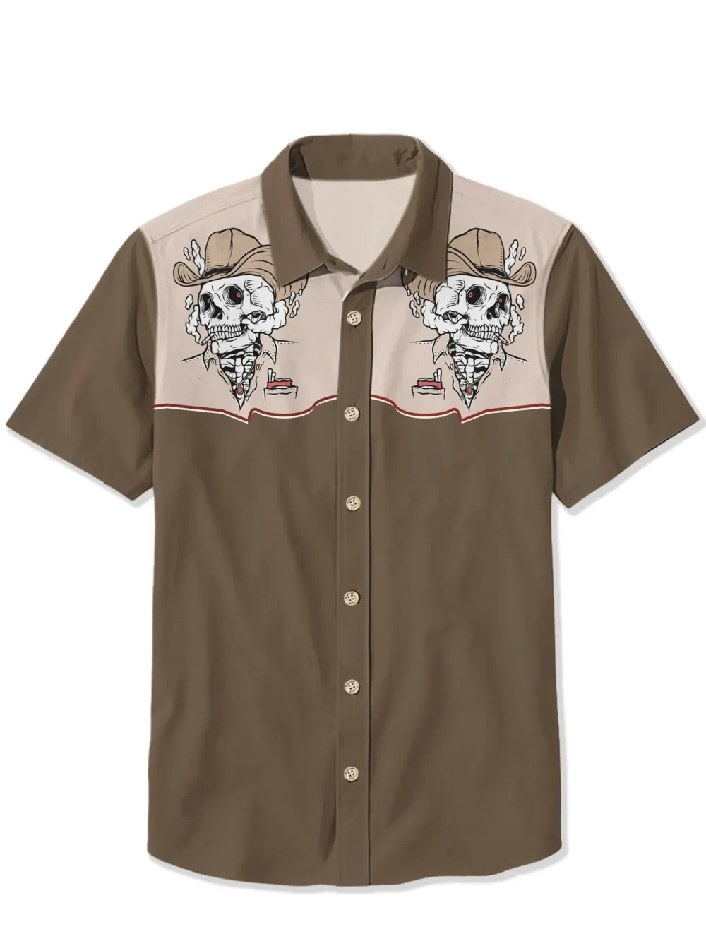 Western Skull Smoking Shirt