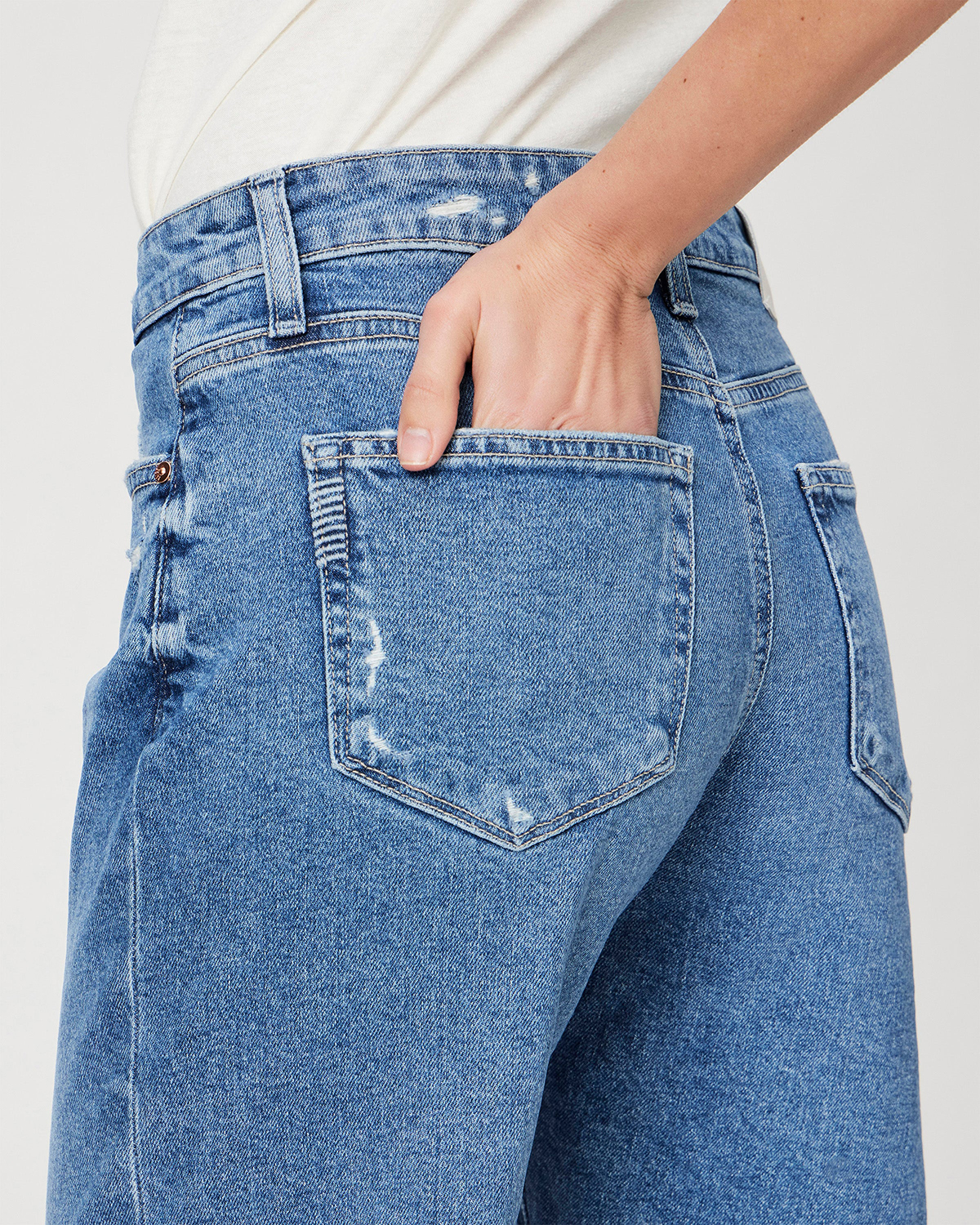 Light Blue Denim Distressed Shorts