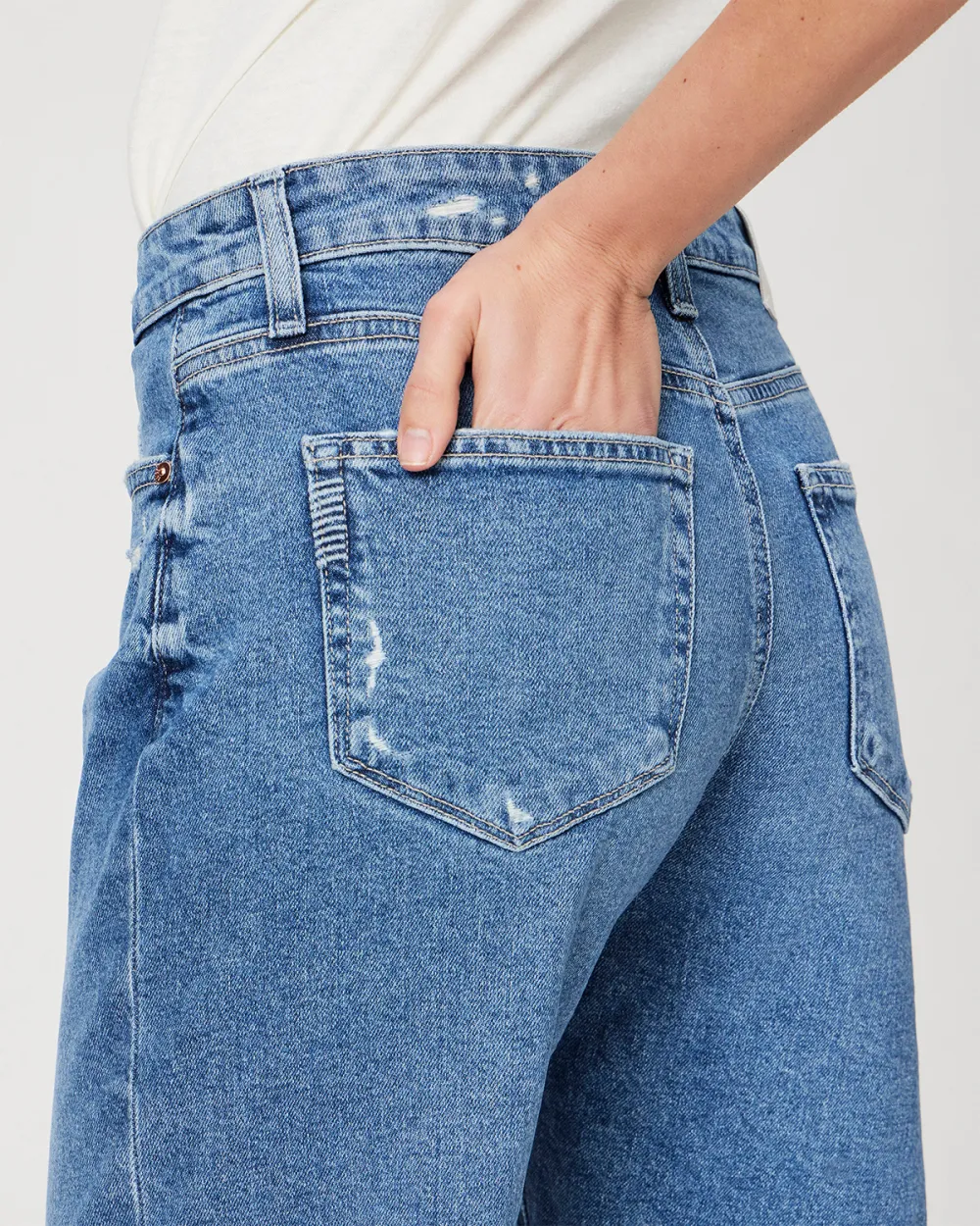 Light Blue Denim Distressed Shorts