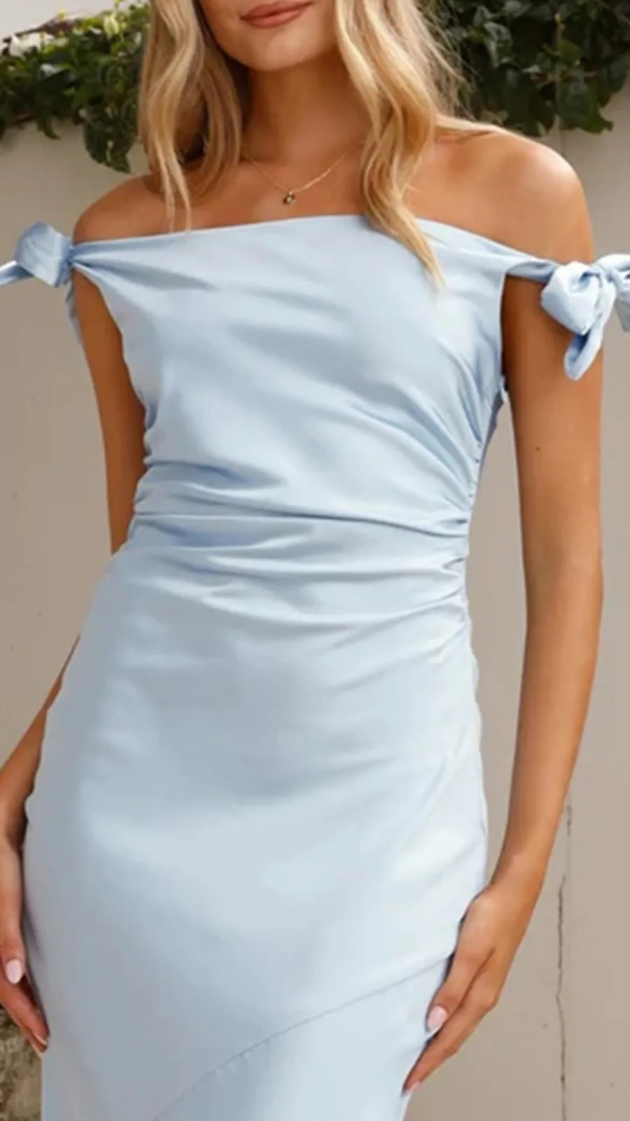 Bow Shoulder Strap Maxi Dress