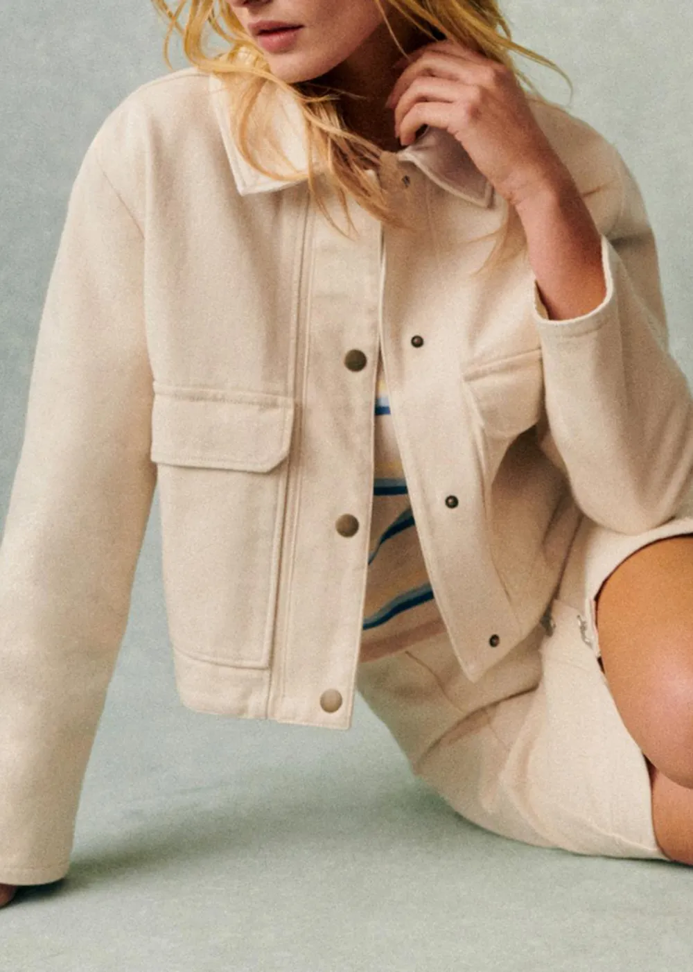 Apricot Short Denim Jacket