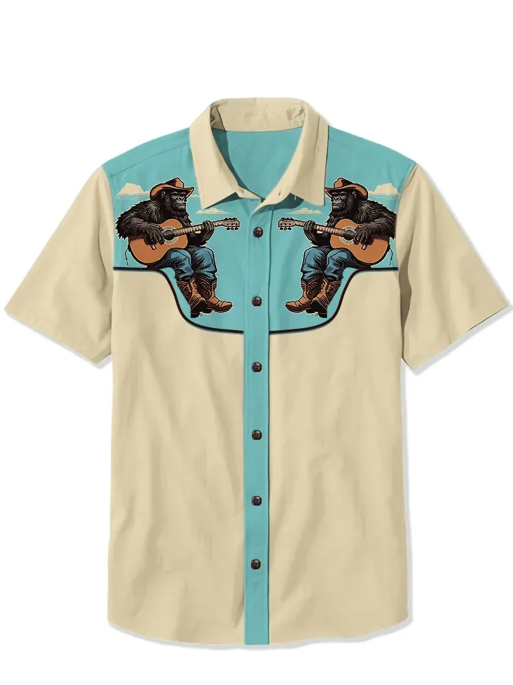 Bigfoot Cowboy Playing Guitar Shirt
