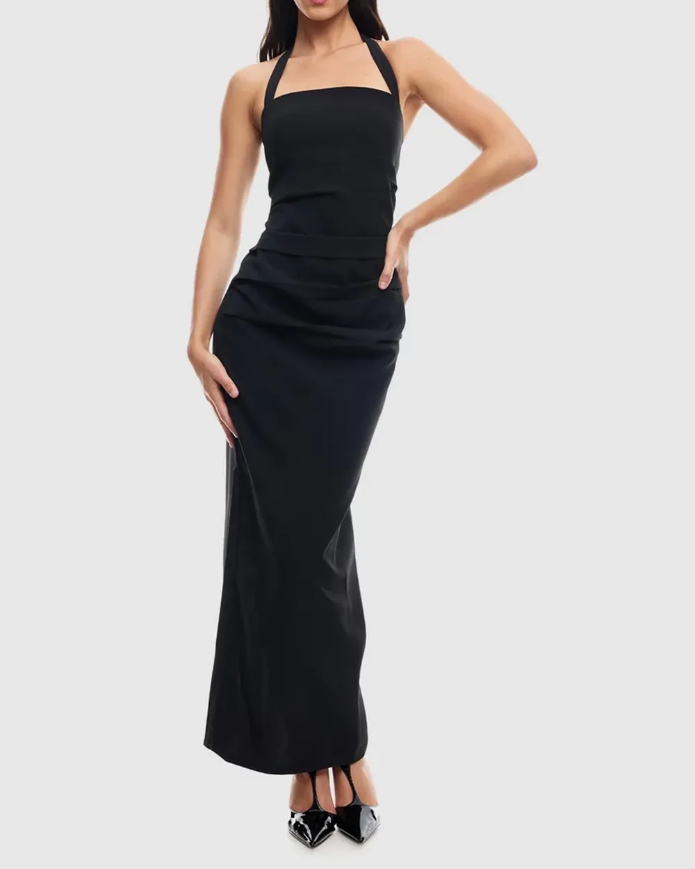 Halter Neck Slim Maxi Dress