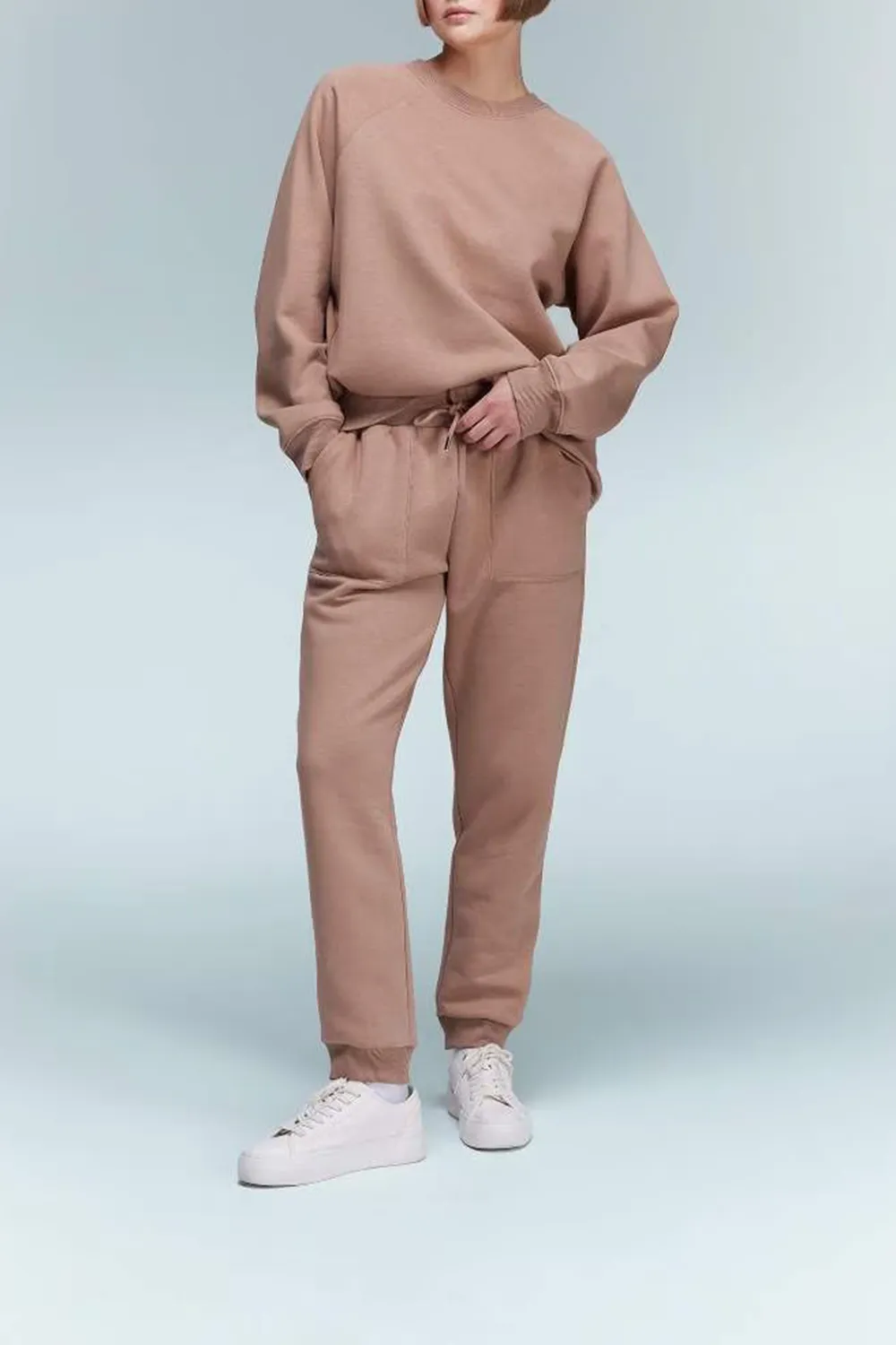 High-waisted Plain Long Pants