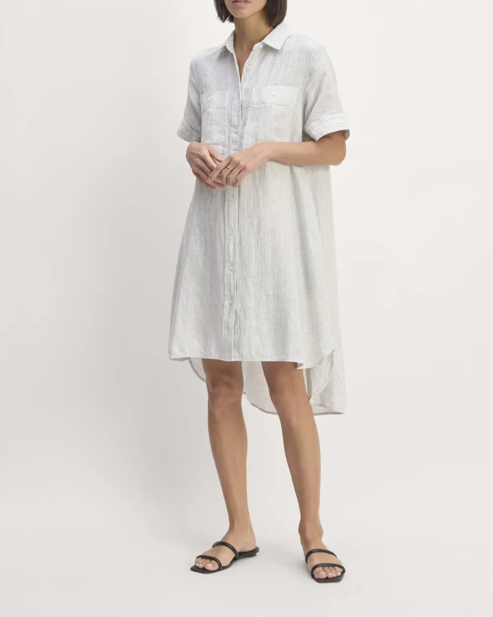 Short Sleeve Dress in Linen