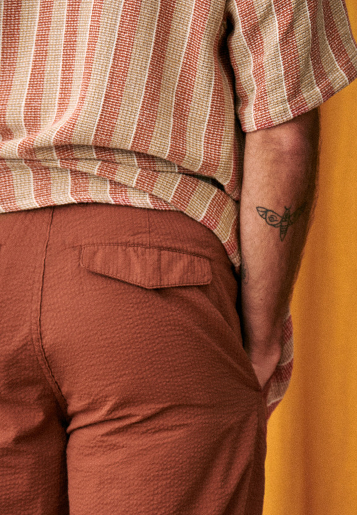 Shane Trousers-Rust Seersucker