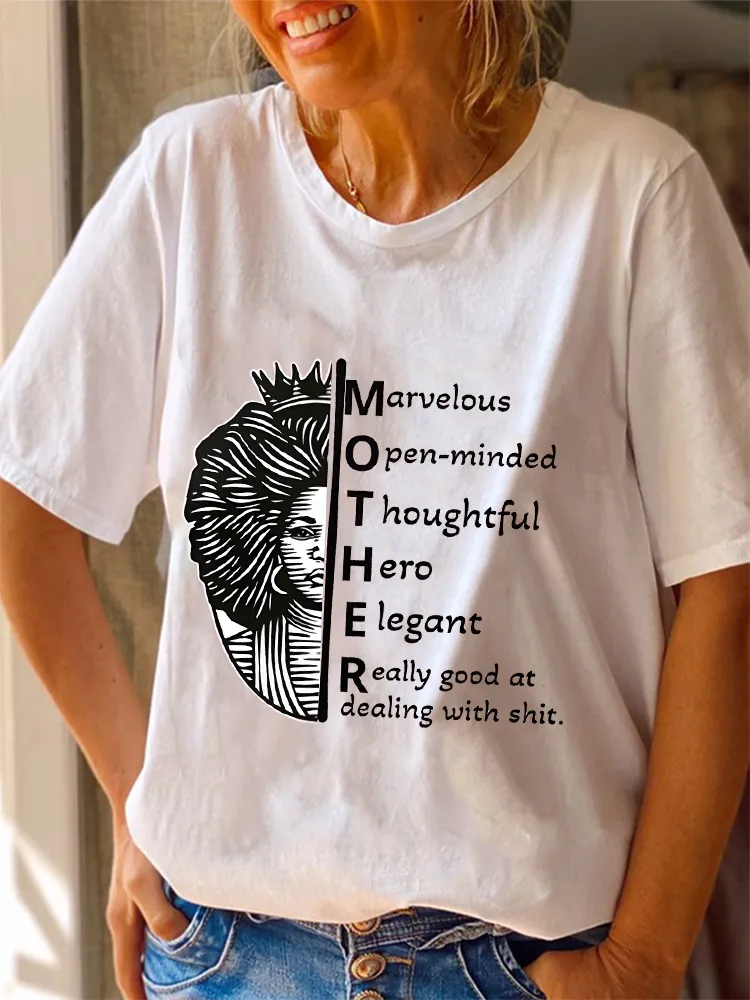 Women'S Marvelous Open-Minded Thoughtful Hero Elegant Really Good At Dealing With Shit Round-Neck Short-Sleeved T-Shirt
