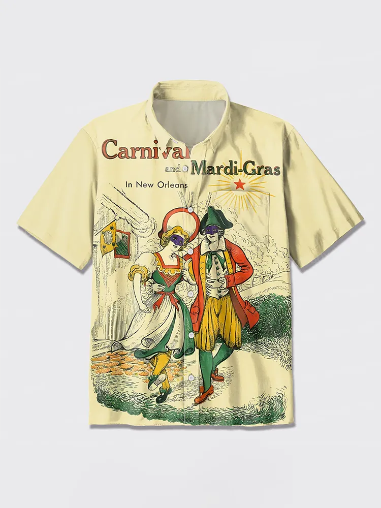 Vintage Mardi Gras Button Up Shirt