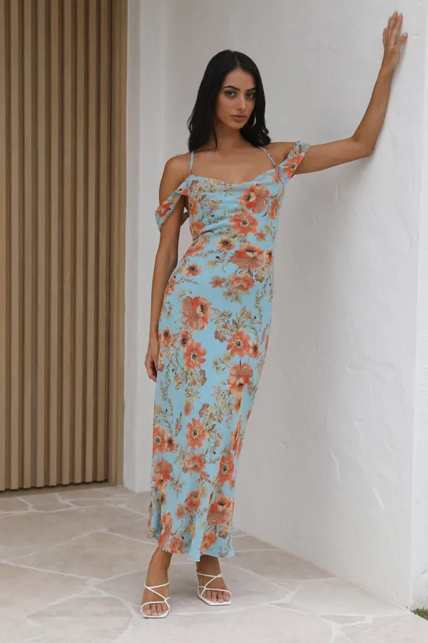 LOVER STYLE MAXI DRESS-BLUE