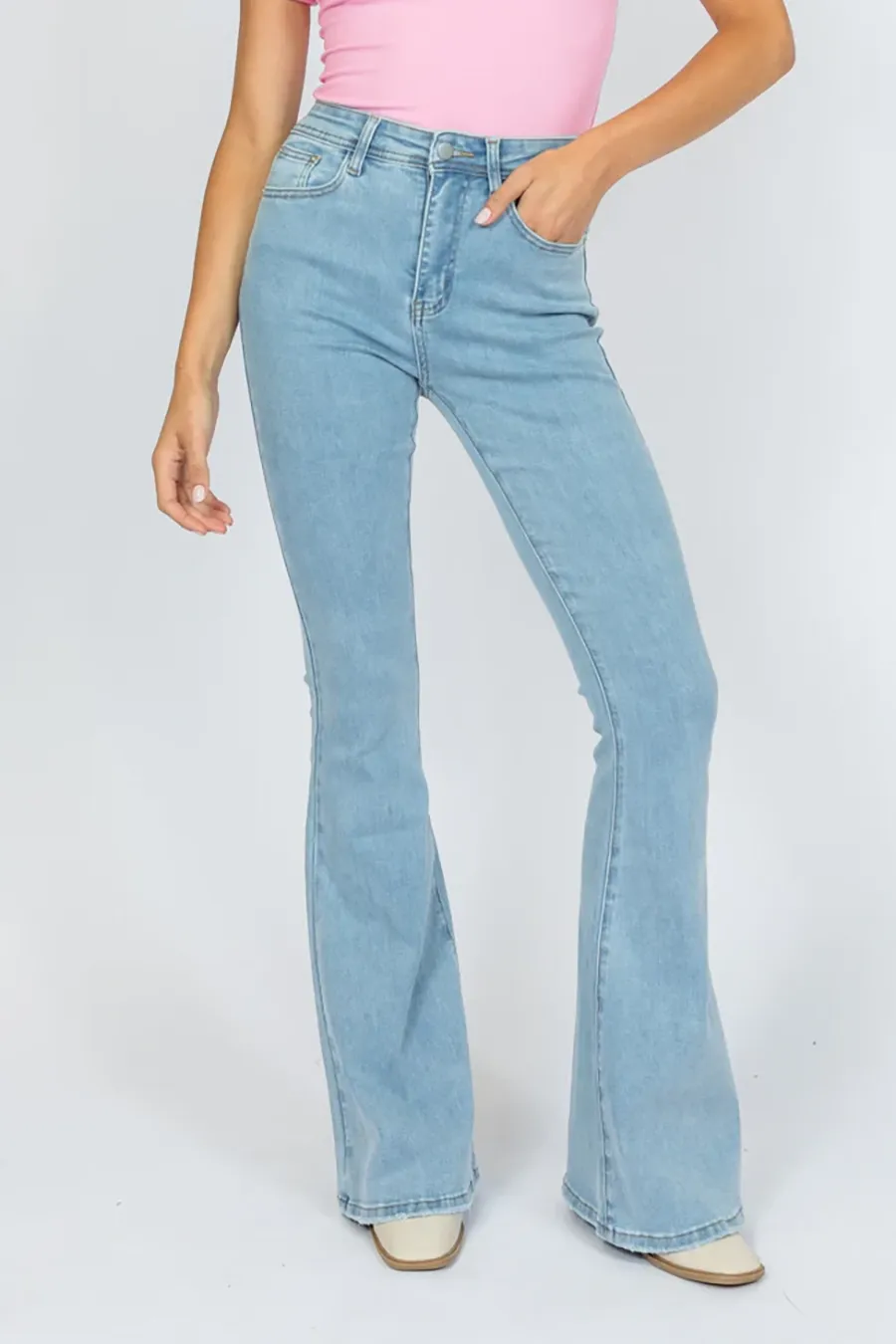Light Wash Stretchy Flare Jeans