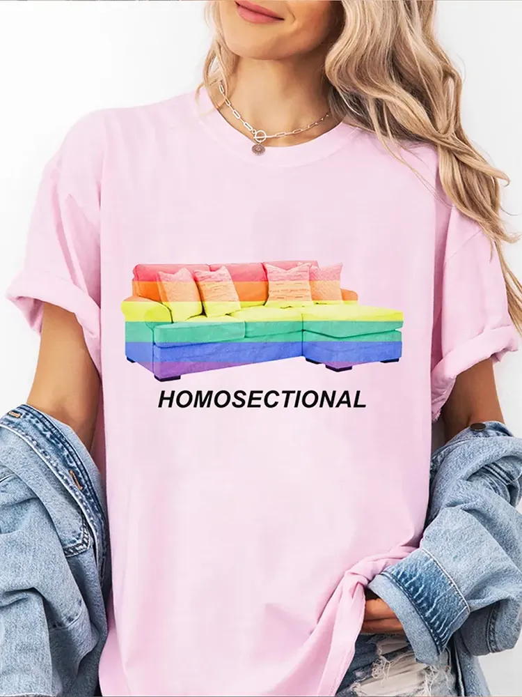 Women'S Homosectional Short Sleeve Round-Neck T-Shirt