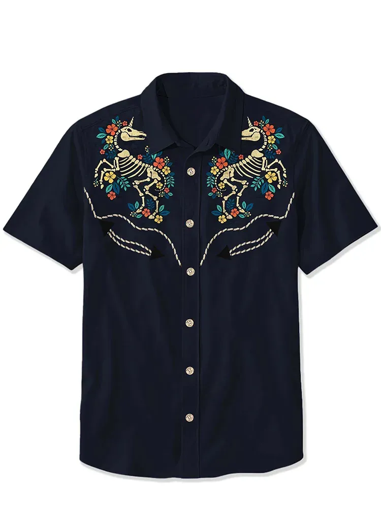 Unicorn Skull And Flower Shirt
