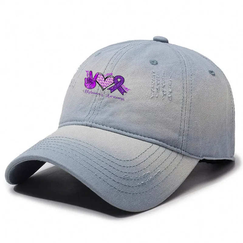 Peace Love Cure Alzheimer'S Awareness Baseball Cap