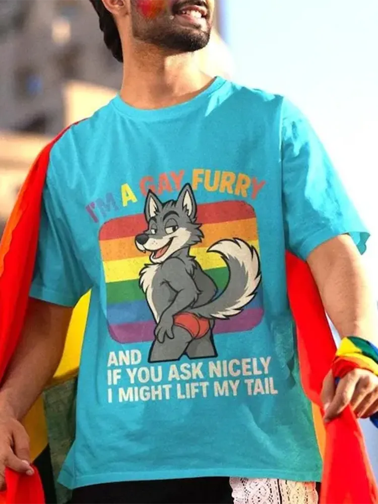 Women'S I'M A Gay Furry Short Sleeve Round-Neck T-Shirt